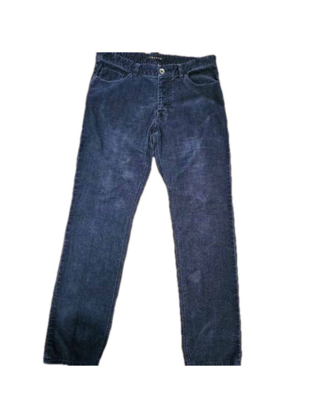 THEORY WOMEN'S NAVY BLUE ZIGGY SLIM LEG MID-RISE CORDUROY PANTS SIZE 34 - Picture 4 of 8
